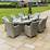 8 Seater Garden Dining Set in Grey Rattan Tempered Glass Rust
