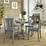 Round Grey Glass High Gloss Dining Table and 4 Chairs Homegenies