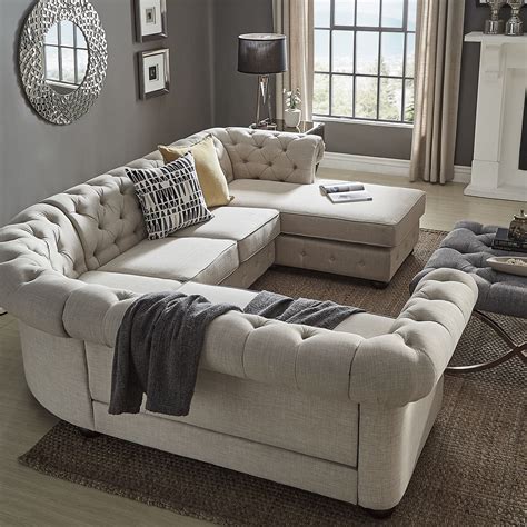 Famous Grey Tufted Sofa With Chaise New Ideas