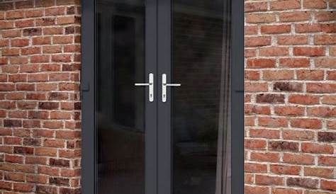 Grey Upvc French Doors With Side Panels
