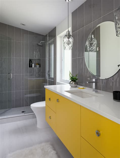 Yellow and gray bathrooms contemporary bathroom tobi fairley