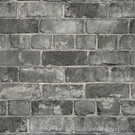 Grey 3D Brick Effect Wallpaper