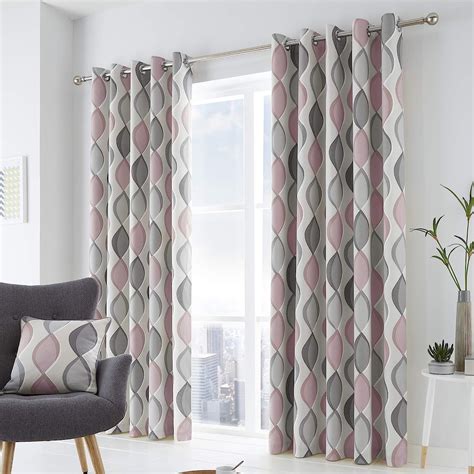 grey and pink curtains uk