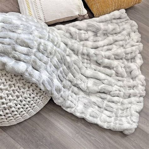Grey And White Bed Throw