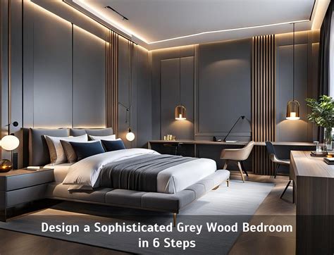 Grey and wood bedroom design