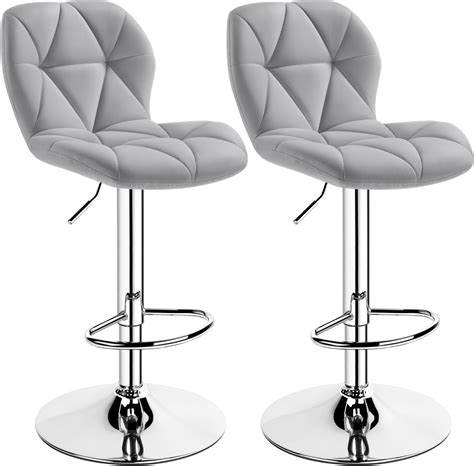 Grey Bar Stools Leather