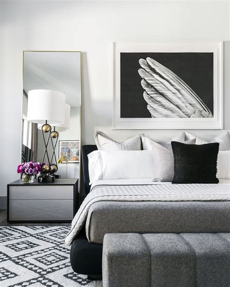 grey bedroom monochrome