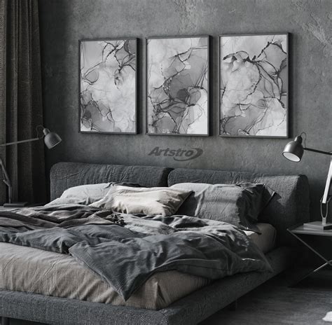 grey bedroom wall art