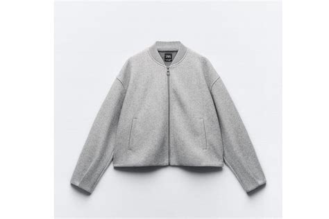 Grey Bomber Jacket Zara