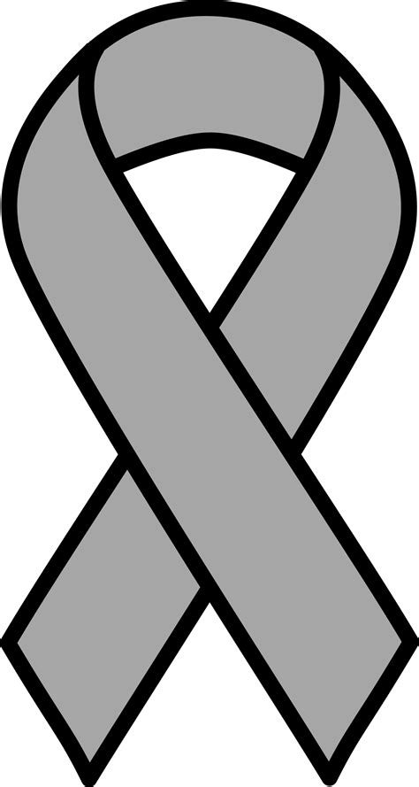 grey brain cancer ribbon