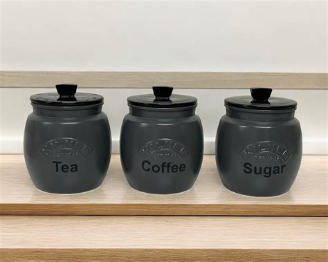 Grey Coffee Canisters