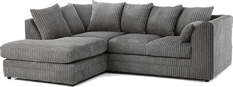 Grey Cord Corner Sofa Bed