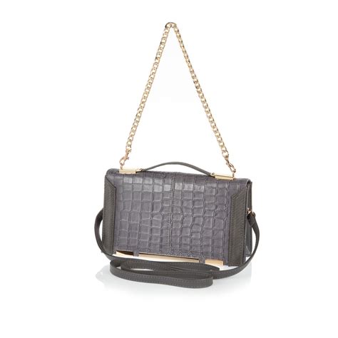 Grey Croc Bag Strap