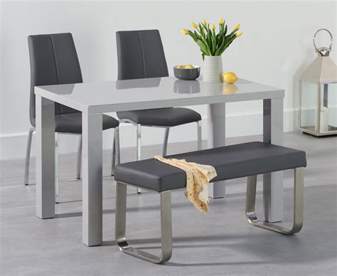 grey dining table bench