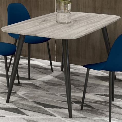 Grey Dining Table Black Legs
