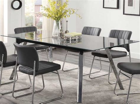 Grey Glass Top Dining Table