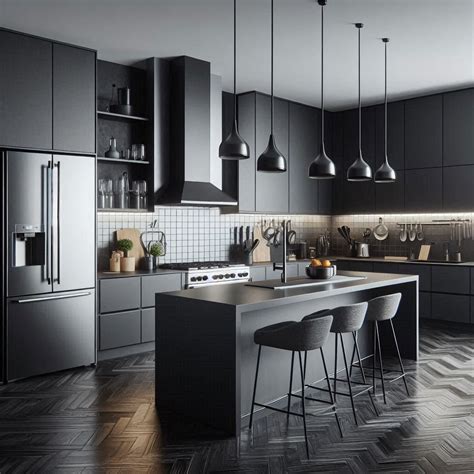 Wonderful Dark Grey Design Ideas For Kitchen12 Grey kitchen designs