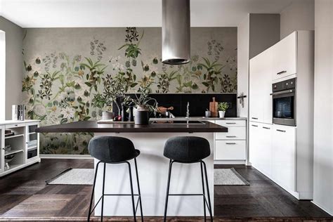 Grey Kitchen Feature Wallpaper
