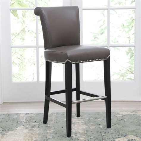 grey leather stools