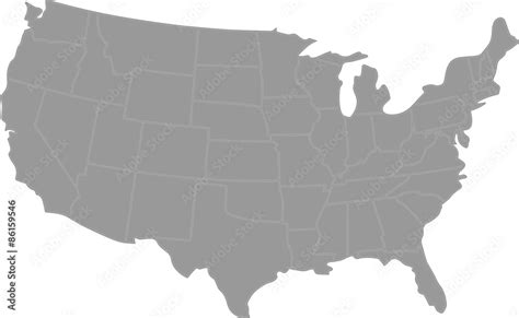 Grey Map Of Usa