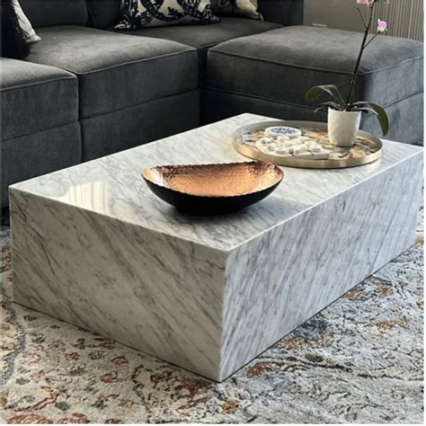 Grey Marble Block Coffee Table