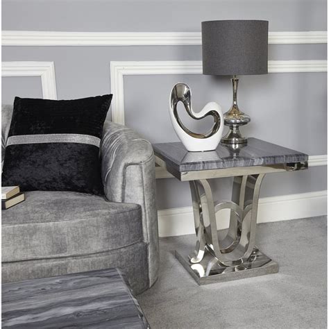 Grey Marble End Table