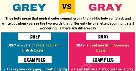 grey or gray in british english