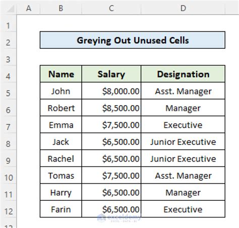 Grey Out Empty Cells In Excel