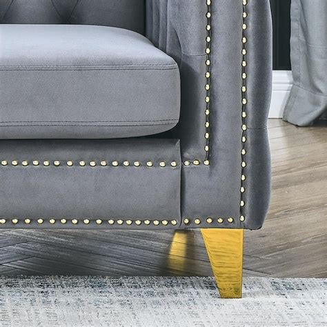 Grey Sofa With Buttons