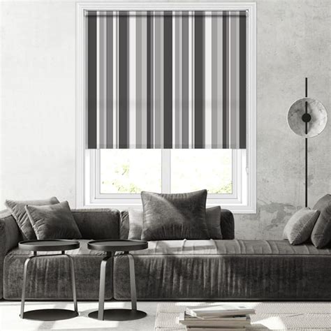 grey striped roller blinds uk