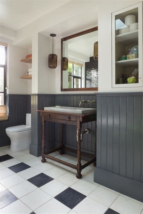 Grey Wainscoting Bathroom