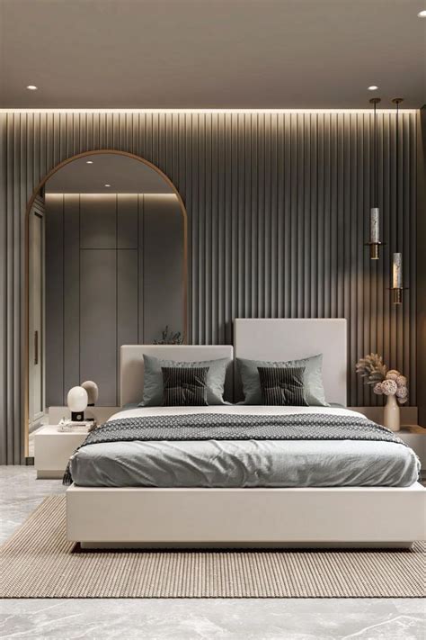 Grey Wall Panels Bedroom