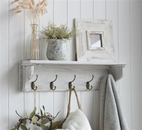 Grey Wall Shelf With Hooks