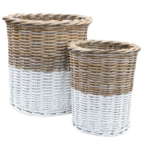 Grey Wicker Baskets Tall