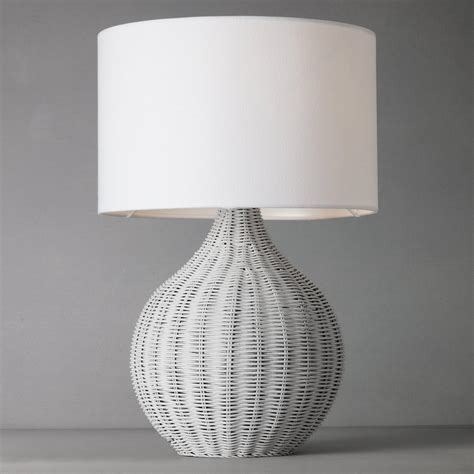 Grey Wicker Table Lamp