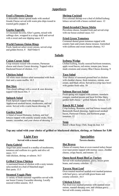 greyhound tavern kentucky menu