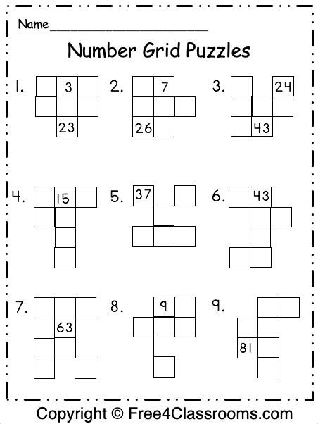 grid puzzles with numbers