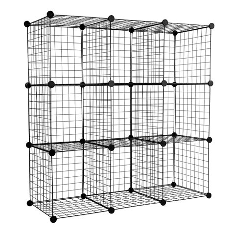 grid wire modular shelving and storage cubes black 14 x 14