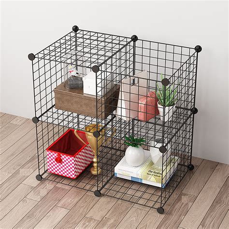 grid wire modular shelving and storage cubes black 14 x 14