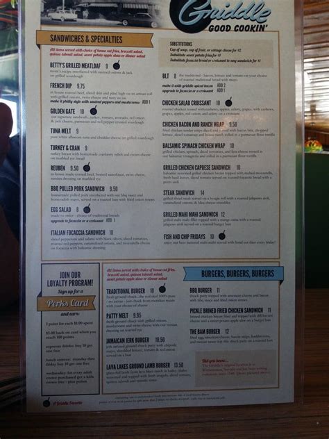 Griddle Winnemucca Menu