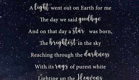 Grief Poem Stars Printable Quote Art Perhaps They Are Not In Sky