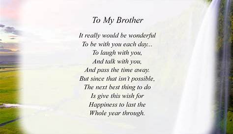Grief Poems Brother