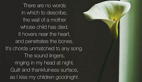 Grieving Mother Poems There's An Ache Within My Heart It Won't Heal