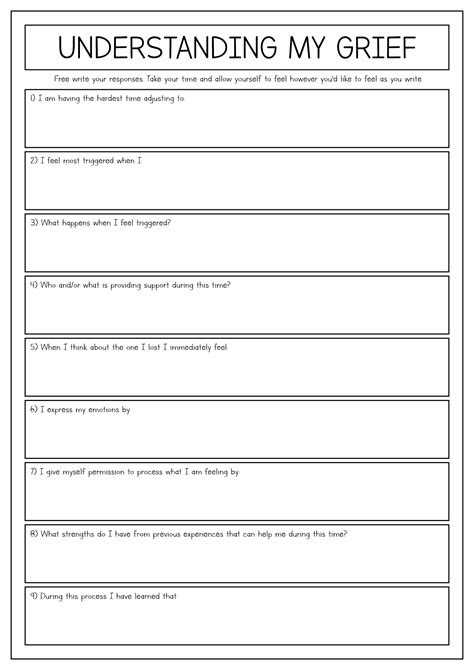 5 Grieving Worksheets