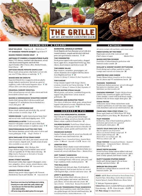 Grill & Grill Menu