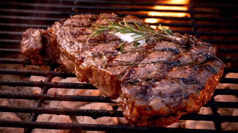Ribeye Steaks on the Charcoal Grill Stock Photo Alamy