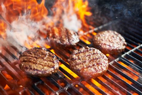 Grilling Burgers on Charcoal Grill