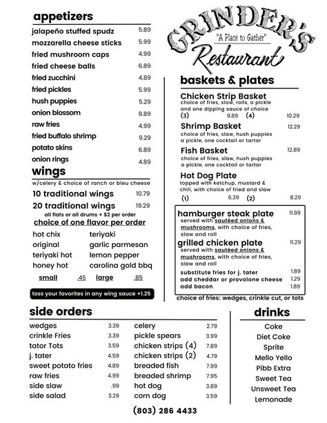 Grinders Menu Online