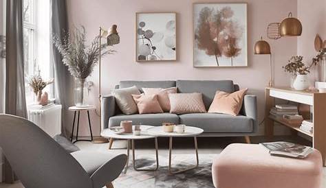 Gris Et Rose Poudre Idee Deco Salon Idée De Déco