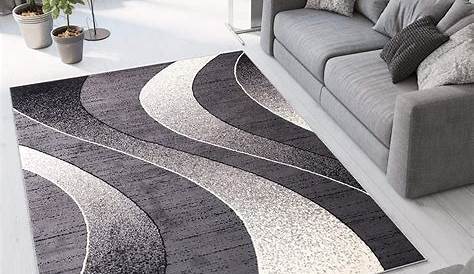 Tapis Moderne Rectangulaire Shaggy Luxe 120x170 Gris